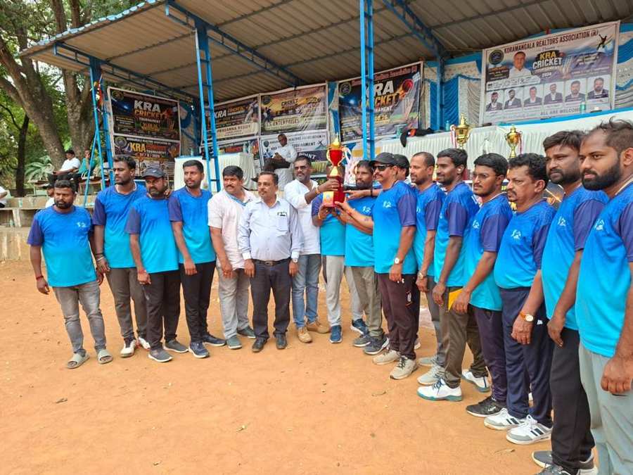 Team with the trophy, KRA Cricket Tournament 2026