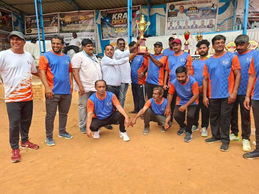 Team with the trophy, KRA Cricket Tournament 2026